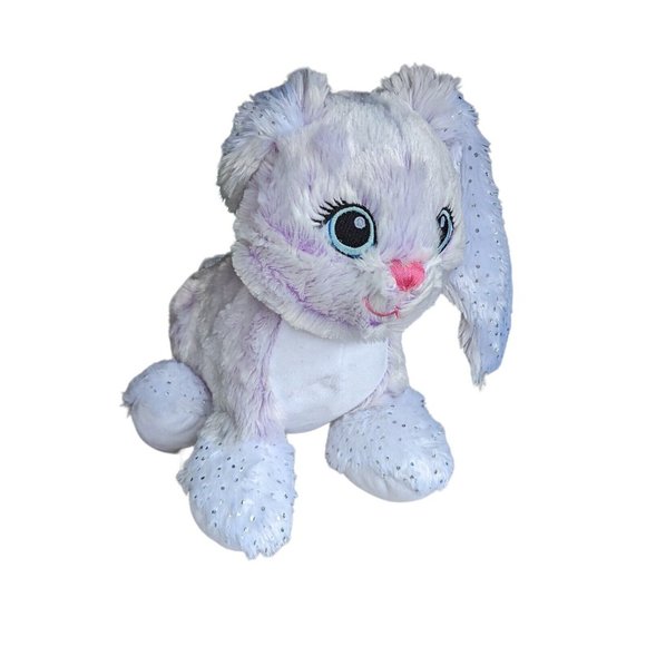 Build A Bear Sugar Plum Bunny Rabbit Purple Sparkle 2021 11” Long Plush Stuffed - Picture 1 of 5